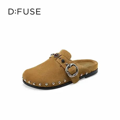 【昕怡粉丝专享】DFuse25春季游牧风半拖复古包头勃肯鞋懒人鞋图片