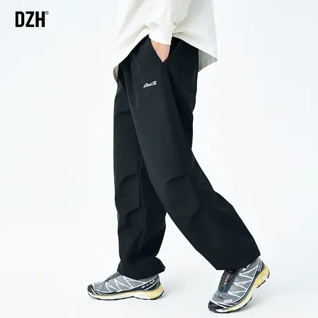 男士黑色机能冲锋裤子男款秋季2023新款束脚运动裤美式工装伞兵裤图片