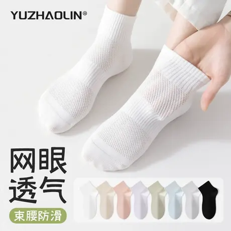 白色袜子女短袜春夏季纯棉无骨中筒袜2025新款爆款短筒袜夏季薄款商品大图