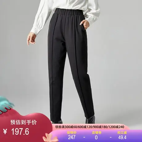 羽绒裤2023冬新款白鸭绒外穿高腰宽松大码休闲哈伦裤加绒加厚棉裤商品大图