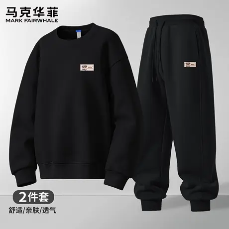 马克华菲男士秋季套装宽松卫衣束脚裤美式高街衣服男款一整套潮X图片