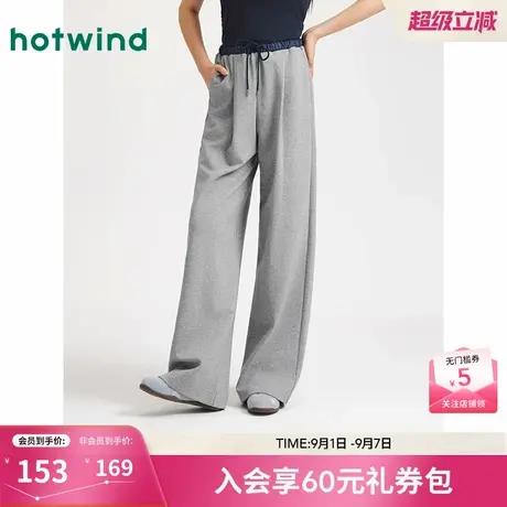热风2025年秋季新款女士梭织窄腰直筒裤商品大图