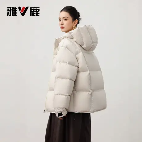 【203G充绒】雅鹿超轻泡芙羽绒服女新款冬季高蓬廓形连帽保暖外套图片