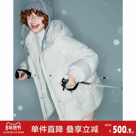 唐狮2026冬季短款羽绒服女连帽好看小清新气质少女风保暖羽绒外套商品大图