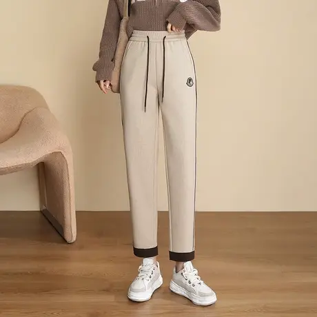 哈伦裤女秋冬2023新款松紧高腰宽松显瘦休闲小脚裤百搭时尚萝卜裤商品大图