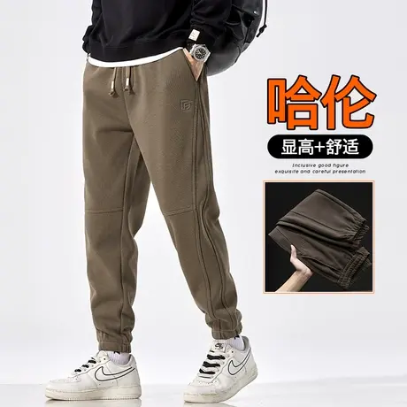 男装春季宽松束脚哈伦九分休闲裤子春秋款男生高级感运动卫裤春装商品大图