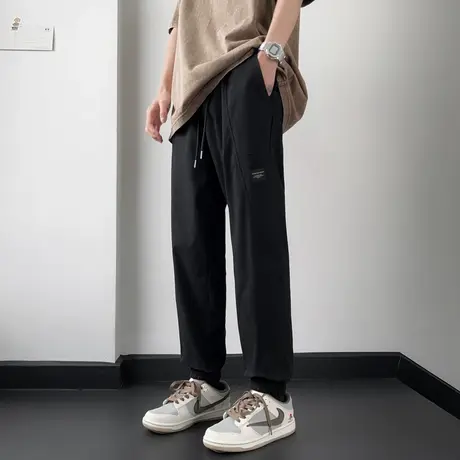 裤子男春秋季工装哈伦休闲裤男生潮牌2023新款时尚百搭束脚长裤男商品大图