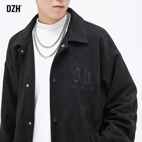 男士麂皮绒外套2024新款爆款翻领夹克男潮牌春秋季男装外衣褂子男商品大图