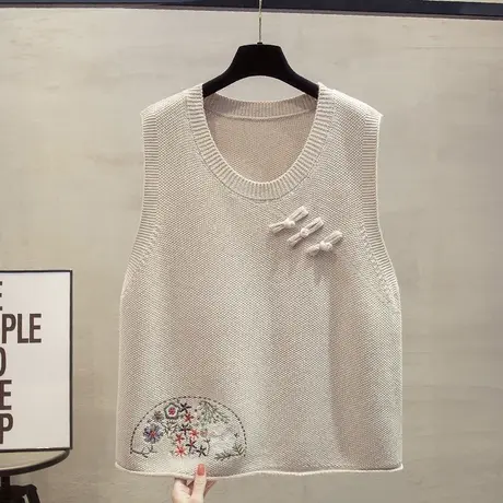 圆领针织马甲背心女2024春秋新款宽松外穿马夹叠穿外搭毛衣坎肩潮商品大图