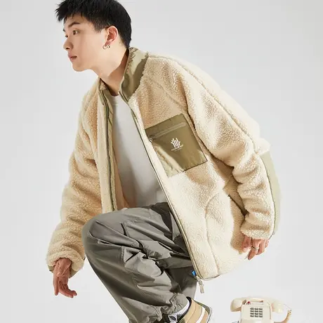 唐狮仿羊羔绒外套男2023冬季新款外套休闲保暖男士外套冬天12.31商品大图