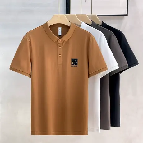 冰丝美式短袖polo衫男士2024夏季潮牌男款体恤休闲翻领t恤上衣男商品大图