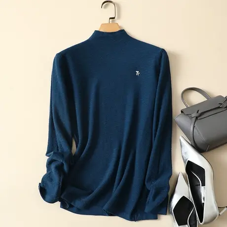 半高领毛衣套头打底衫女秋冬2022年新款内搭爆款百搭洋气针织衫女商品大图