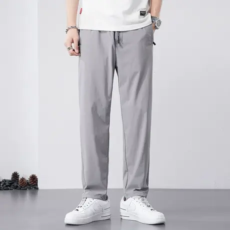 冰丝休闲裤子男夏季超薄款修身直筒长裤宽松春秋季新款潮流运动裤商品大图