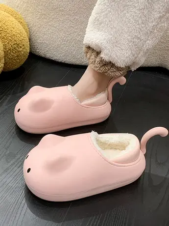 包跟棉拖鞋女外穿2023秋冬季新款可爱防水包头懒人鞋子加绒毛毛鞋商品大图
