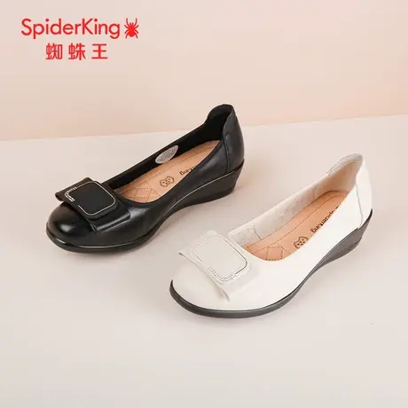 SPIDER KING/蜘蛛王单鞋女真皮2024春商场新款妈妈鞋通勤浅口软底图片