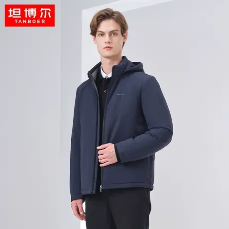 【商场同款】坦博尔2022新款男士羽绒服商务短款外套冬TA331321图片