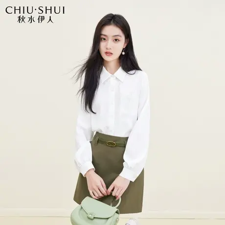 秋水伊人经典衬衫绣花宽松小衫2023年秋季新款女装甜美复古上衣图片