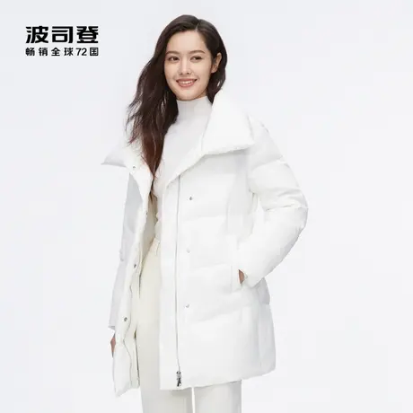 波司登女装中长鹅绒舒适零压西装领经典商务百搭羽绒服奥莱商品大图