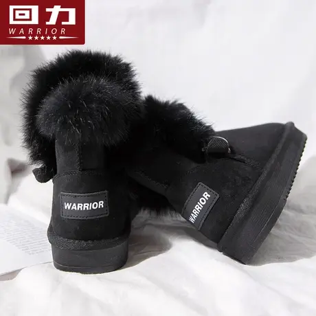 回力雪地靴女2023年冬季新款加绒加厚皮毛一体防滑百搭东北棉鞋女商品大图