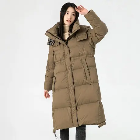 坦博尔羽绒服女冬2022年新款中长款连帽加厚保暖韩版宽松外套潮商品大图