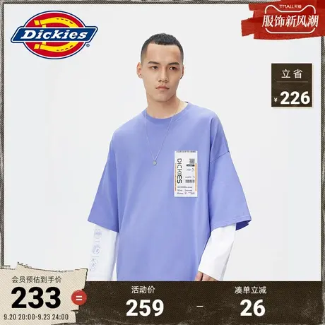 Dickies商场同款春夏工装灵感 宽松假两件式长袖T恤 休闲上衣图片