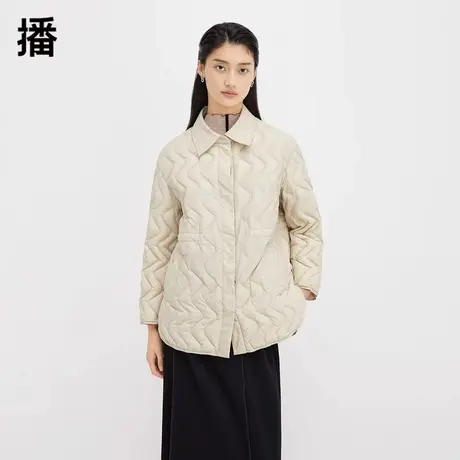 播羽绒服女2023秋冬新款设计感小众白鹅绒短款轻薄外套DDQ4RD5714商品大图