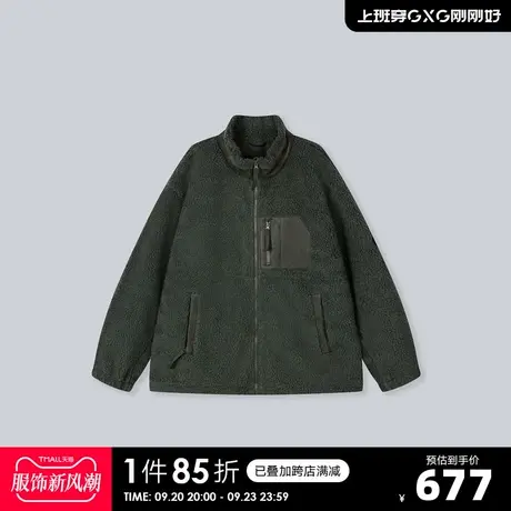 YATLAS冬季商场同款新款立领仿羊羔毛夹克外套男保暖上衣商品大图