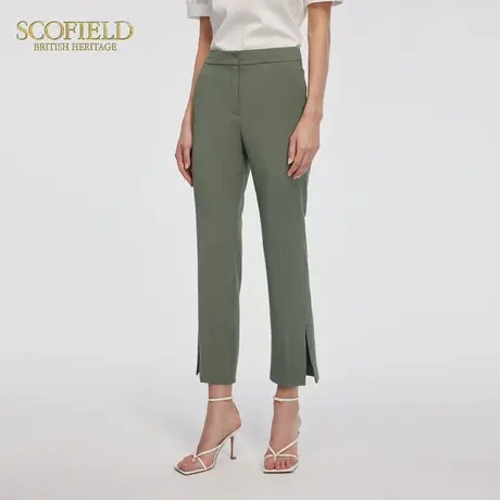 Scofield女装高腰垂感西装裤通勤开衩裤脚阔腿裤夏季裤子图片