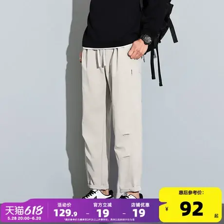 唐狮25春季新款男休闲长裤宽松直筒裤简约韩版工装裤子潮流运动裤商品大图