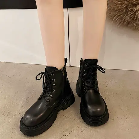 时尚马丁靴女秋2023年新款ins潮炸街小短靴甜酷设计感春秋单靴子图片