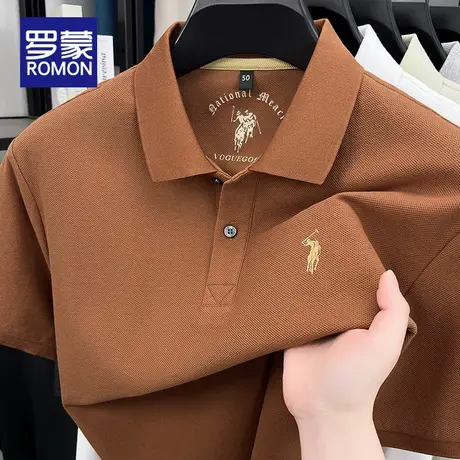 罗蒙短袖POLO衫男夏季商务休闲t恤中青年高端刺绣小马标半袖上衣商品大图