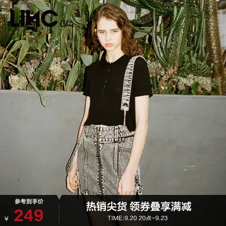【商场同款】LINC金羽杰夏季活力背带工装牛仔短裙女S212DK323图片