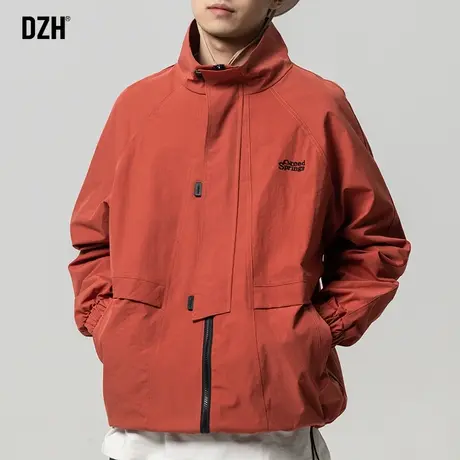 男士户外工装冲锋衣男外套春秋款立领教练夹克宽松防风登山服上衣商品大图