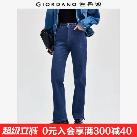 佐丹奴牛仔裤女塑暖绒保暖开叉裤脚牛仔紧身裤牛仔铅笔裤05414070商品大图
