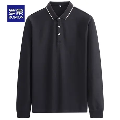 【官方正品】罗蒙中青年长袖Polo衫男春季新款时尚休闲打底T恤衫图片