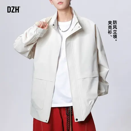 男士立领夹克外套男秋季潮牌2025新款休闲冲锋衣美式宽松上衣百搭商品大图