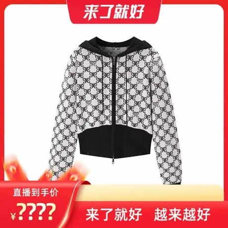 【来了就好】太平鸟主题纹样连帽开衫A1EDE14商品大图