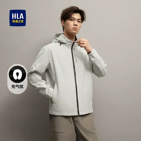 HLA/海澜之家可拆卸帽夹克25秋季新腰颈两用充气枕休闲商务外套男商品大图