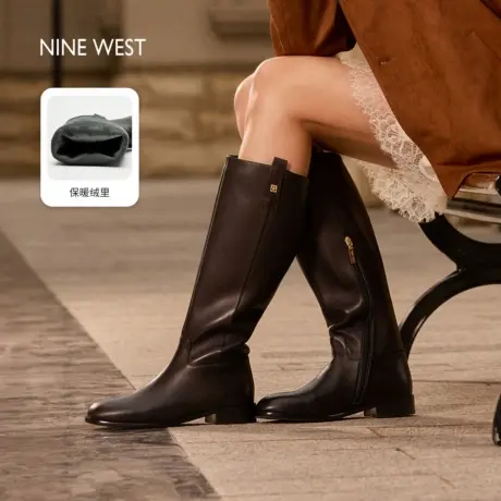 Nine West/玖熙骑士靴女冬季新款内增高长靴高筒靴加绒时装靴图片
