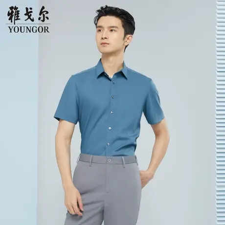 雅戈尔奥莱 商场同款男士短袖衬衫新款官方正品商务休闲短袖衬衫商品大图