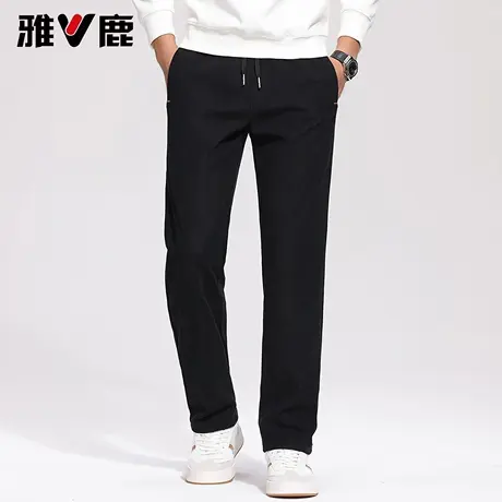 雅鹿休闲裤男 2025复古加绒灯芯绒休闲裤宽松直筒加厚保暖长裤男商品大图