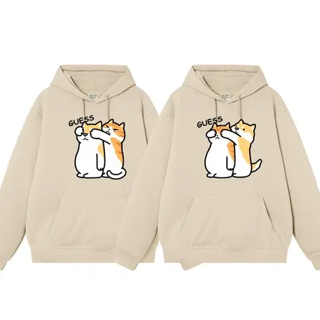 秀洛猜猜我是谁卡通动漫橘猫柴犬猫猫狗狗秋冬连帽卫衣情侣装衣服商品大图