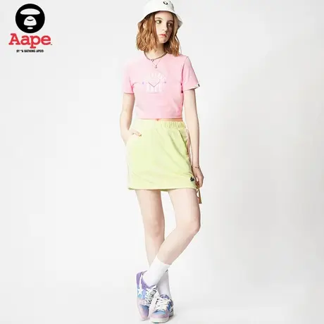 Aape旗舰店女装春夏字母刺绣简约纯色运动休闲短裙6981XXK商品大图