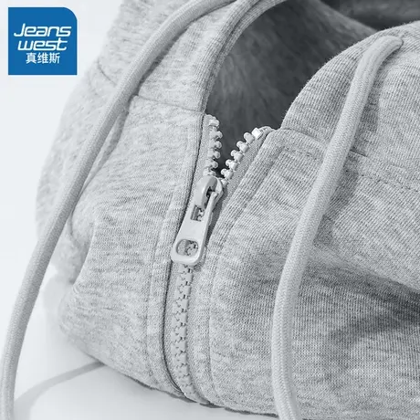 VR真维斯卫衣外套女加绒春秋冬季2023新款爆款连帽慵懒风开衫上衣图片