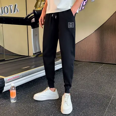 秋季休闲裤裤子运动裤纯色潮牌百搭ins痞帅学生运动潮流束脚卫裤图片