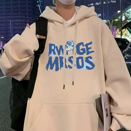 连帽宽松秋冬季卫衣男2023新款港风高街ins潮牌外套男生帽衫衣服商品大图