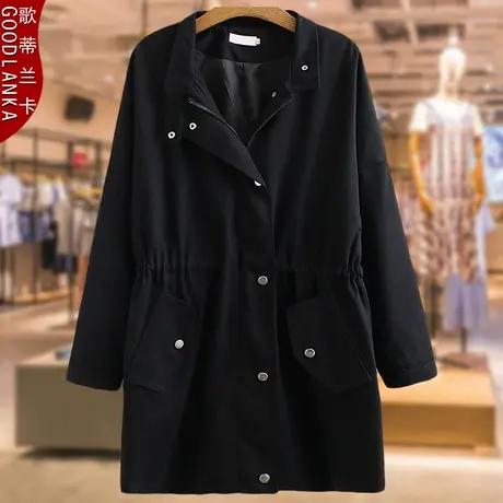 中年40-50岁胖妈妈装秋冬装新款洋气时尚加肥加大码女装风衣外套商品大图