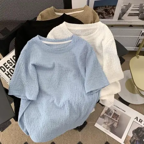 小众高级感短袖t恤女夏季2022年新款学生百搭宽松显瘦港风上衣服商品大图