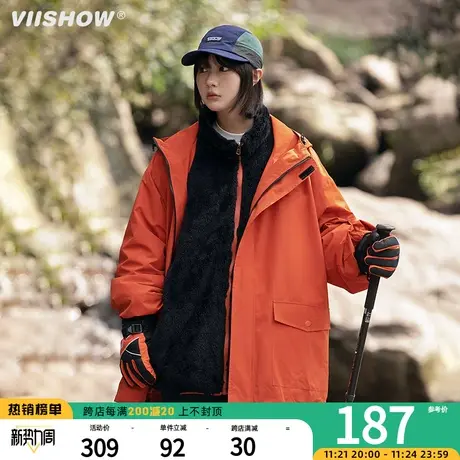 VIISHOW日系连帽冲锋夹克外套男潮牌vntage秋季上衣服宽松百搭夹商品大图