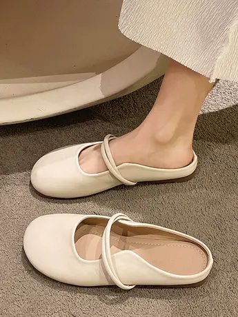 软底包头半拖鞋女外穿2024新款春款平底懒人孕妇一脚蹬半托鞋拖夏商品大图